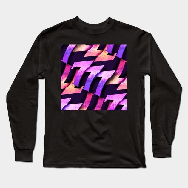 777 Lucky Number Pattern Long Sleeve T-Shirt by CreativeOpus